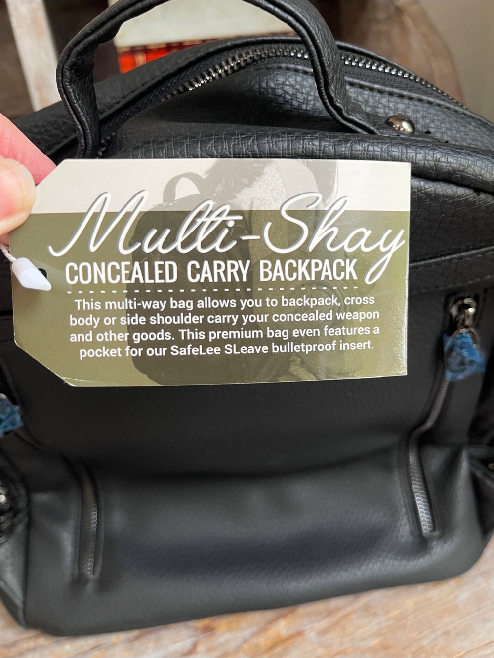 🖤 NWT Damsel In Defense Multi Shay Backpack Black Concealed Carry - Picture 8 of 16